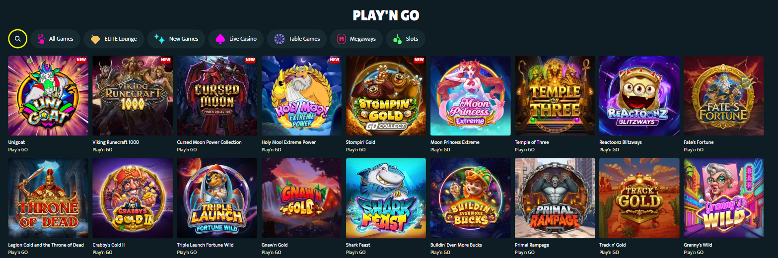 Play'n GO:s spelutbud på SlotSpice med Reactoonz Blitzways, Viking Runecraft 1000 och Moon Princess Extreme