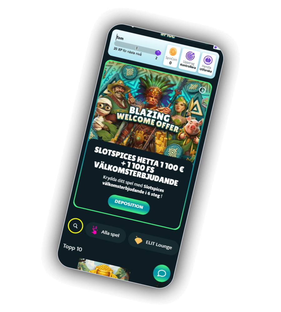 Casinolobby at SlotSpice